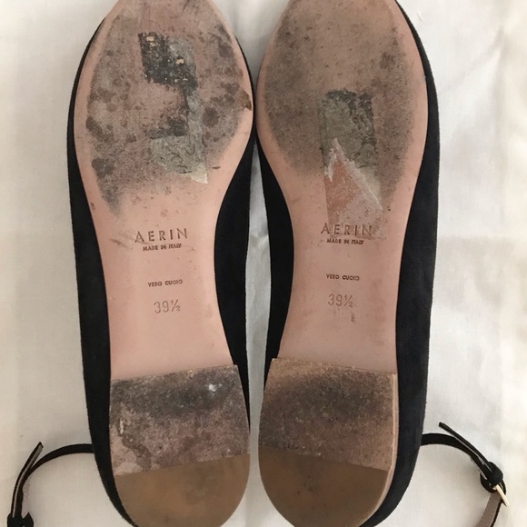 Aerin Black Suede Ballet Flats + Removable Straps - Picture 6 of 8